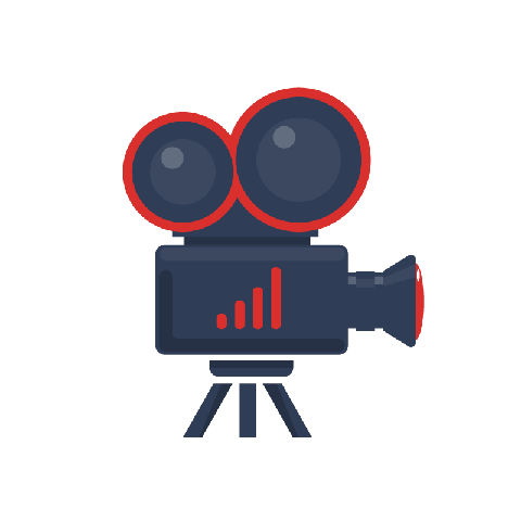 Desenho de uma filmadora de cinema e televisão